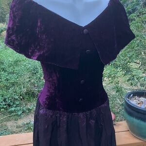 Alfred Angelo vintage made in USA union label velvet bodice with taffeta skirt